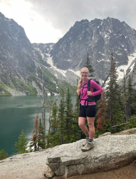 Myself wearing a pair of hiking shorts near Colchuck Lake in Washington.