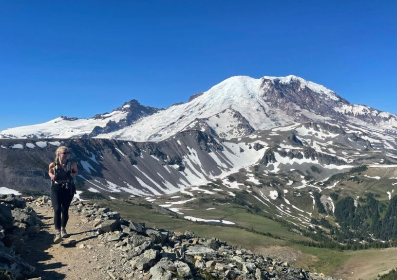Myself walking an 8 mile hike in Mount Rainier National Park.