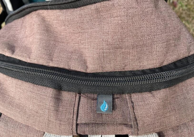 The opening where the water bladder goes on a backpack.