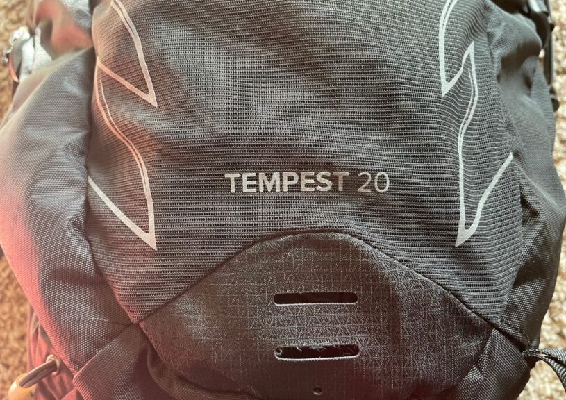 A backpack with the view of the capacity of the bag.