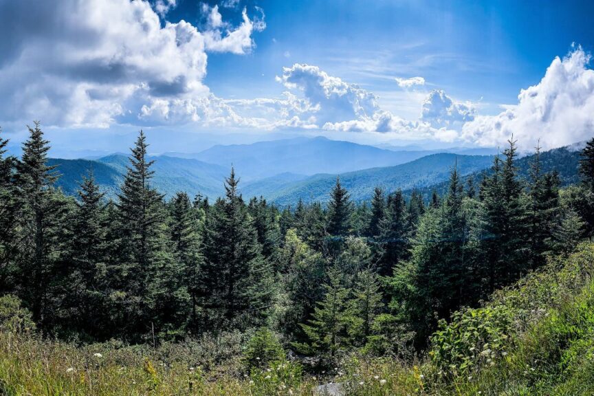 A view of the Smoky Mountains within the Appalachian Mountains.