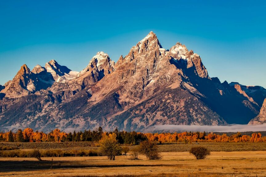 Green Fields Near Brown Mountain in Grand Teton National Park on national park free days.